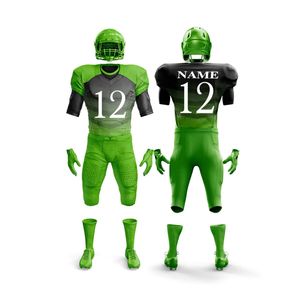 Ensemble de maillot et pantalon de football américain personnalisé, respirant, à séchage rapide, à manches courtes, avec taille élastique, pour tailles adultes, OEM - Product Image 3