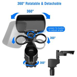 Tavolino Espandibile 4-in-1 per Auto con Base Girevole a 360 Gradi, Vassoio Portabicchieri Rimovibile e Supporto per Telefono/Cibo - Product Image 4