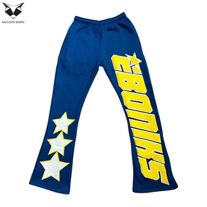 Nouvel Arrivage Pantalon de jogging 100% Coton en Molleton Bouclette avec Imprimé en relief 3D, Coupe Évasée à Jambes Larges - Product Image 2