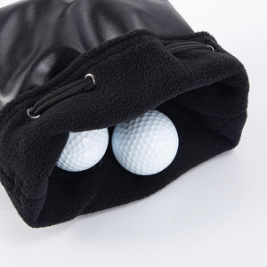 Pochette de golf en cuir de qualité supérieure avec porte-balles, offrant une fabrication durable et une fonctionnalité élégante pour un usage quotidien, au prix de gros. - Product Image 2