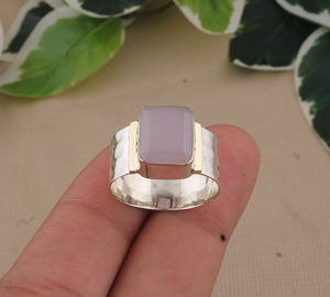 Natural Rose Quartz 925 Sterling Silver Band Ring <b>Healing</b> Stone <b>Pink</b> Gemstone Rings Women Classic Party Self Love Gift Wholesale - Product Image 1