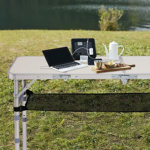 Tavolo da Campeggio Pieghevole in Alluminio da 3 Piedi, Tavolo da Picnic Portatile con 3 Altezze Regolabili, Arredo Leggero e Pieghevole per Patio - Product Image 4