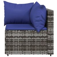 Graues Poly Rattan Patio Ecksofa mit Kissen Gartens ofas