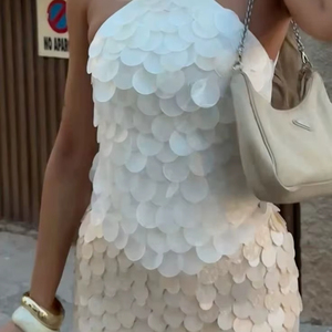 Boho V Neck Embroidered Tassel Summer <b>Mini</b> Dress Casual Flowy Handmade Dress For Women - Product Image 1