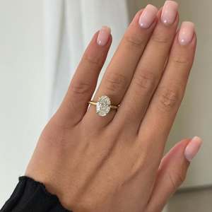 Anillo de Plata de Ley 925 con Moissanita, Anillo de Moissanita Chapado en Oro de 14K, Anillo de Compromiso con Diamante Cultivado en Laboratorio para Mujer - Product Image 3