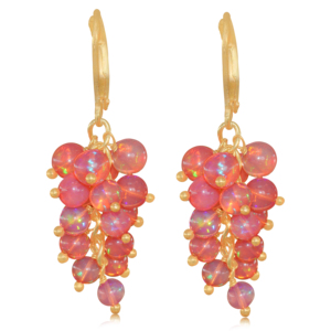 Pendientes de cuentas redondas, pendientes de racimo de cuentas, pendientes de cuentas de semillas redondas, joyería para damas - Product Image 6
