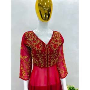 Conjuntos de diseñador para mujer Top hecho a mano y Can Vas Patta Ropa elegante para mujer hecha a mano - Product Image 3