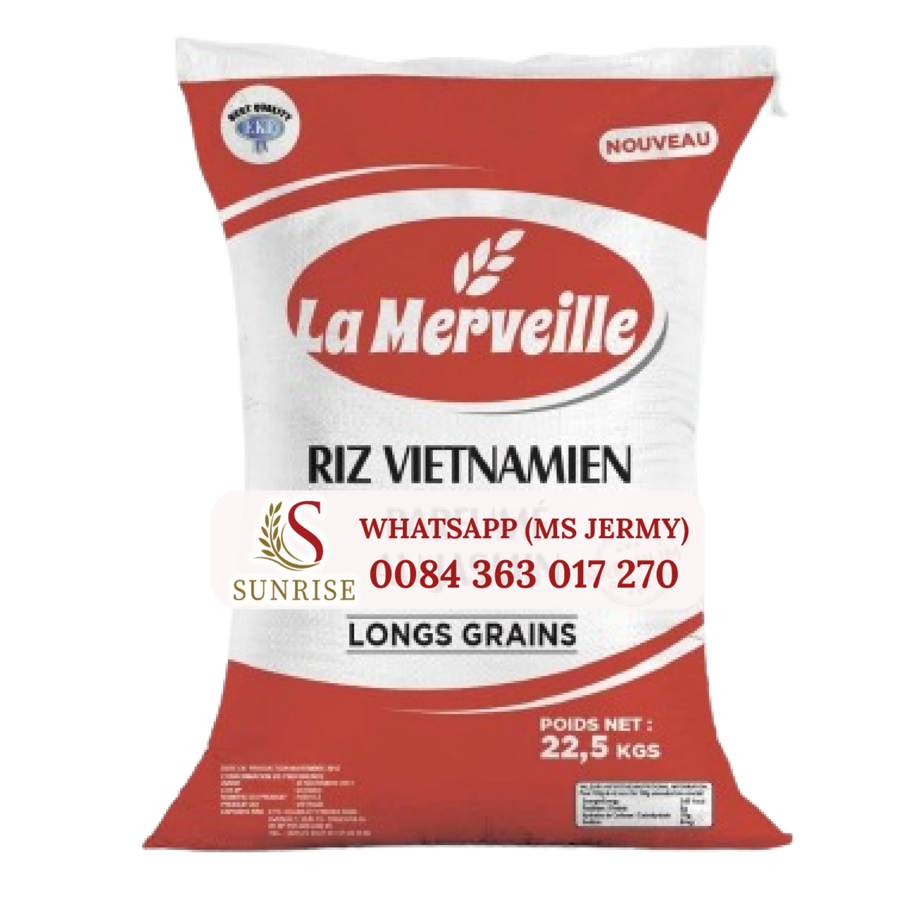 Arroz blanco de grano largo 5% Producto vietnamita roto Contáctenos para obtener el mejor precio + 84363017270