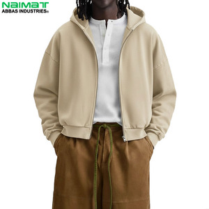 Sweat-shirt à capuche zippé intégral pour homme, en polaire épaisse et chaude, coupe ample, uni - Product Image 6