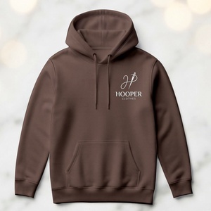 เสื้อฮู้ดดี้ผู้ชายสีน้ำตาลแบบสวมหัวสำหรับฤดูหนาว ยี่ห้อ Top Sale Hooper Clothes รุ่น Sustainable  ดีไซน์สตรีทแวร์  แบบมีซับใน แห้งเร็ว  รับออกแบบตามสั่ง - Product Image 3