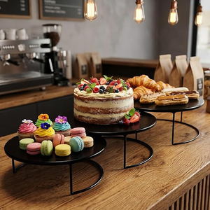 3 Pcs Buffet <b>Risers</b> Wood Round Food <b>Riser</b> Dessert <b>Table</b> Display Stand Set for Party Wood Cupcake Stand Cake Stand - Product Image 4