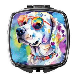 Hippie Dawg compacto decorativo viaje maquillaje espejo bolsillo plegable de mano para mujeres y niñas regalo - Product Image 1