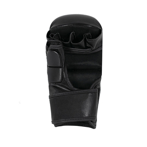 Gants de boxe MMA en cuir noir de haute qualité 8oz, en PVC respirant, personnalisables, imperméables, coupe-vent, pour adultes, avec fermeture auto-agrippante - Product Image 4