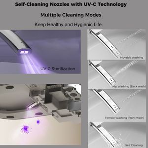 Nero opaco Smart wc da notte stellata Display a LED Auto-aperto/chiuso del sedile sensore acqua calda asciugatrice Design moderno bagno Bidet - Product Image 4