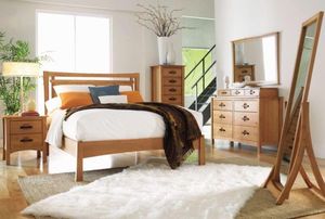 Traditional Transitional Wood Panel <b>Bed</b> | KD Solid Wood Bedroom Furniture India Wholesale - Product Image 2