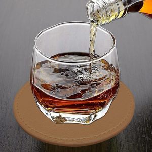 <b>Coasters</b> Set of 6 Soft Leather <b>Drink</b> <b>Coaster</b> Round <b>Coaster</b> with Holder - Product Image 3