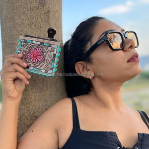 Nueva Mini Cartera de flores rosas de cuero mecanizada a mano, monedero pequeño con diseño Floral, cartera para niños para niñas, monedero para tarjetas de crédito - Product Image 3