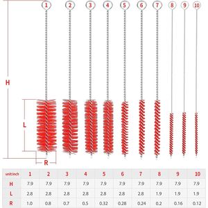 Set di 10 Spazzole per la Pulizia di Bottiglie e Bicchieri a Collo Stretto, in Nylon da 8 Pollici, con Gancio per la Pulizia - Product Image 2