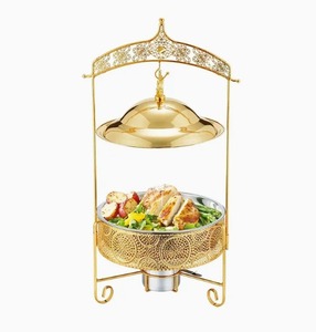 Elegant Stainless Steel Golden Chafer Set <b>Buffet</b> Food <b>Warmer</b> for Banquet and Event Catering At Best Price - Product Image 2