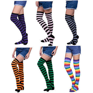 Chaussettes longues pour femmes, tricotées, unies, multicolores, personnalisables (OEM), respirantes, écologiques, en Spandex/Coton, pour usage quotidien, montant jusqu'au genou ou à la cuisse - Product Image 2