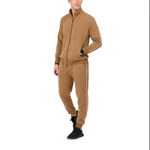 Custom Logo Winter Skinny 100% Cotton Lightweight Tracksuit Casual Breathable Anti-Bacterial <b>Hoodie</b> and Jogger Set for Men - Product Image 2