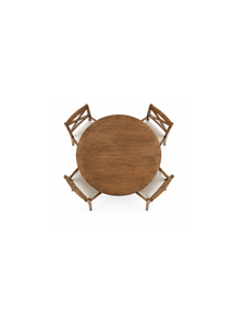 Ensemble de table à manger ronde en bois moderne avec 4 chaises, design traditionnel, base stable, style de mobilier pour maison, villa, hôtel - Product Image 3