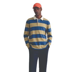 Camisetas de Rugby Personalizadas Antiencogimiento de Poliéster y Algodón, Camiseta Polo de Manga Larga a Rayas con Logotipo Personalizado, Camisetas de Rugby Transpirables - Product Image 5