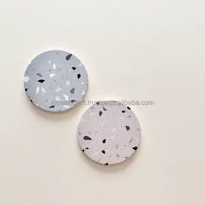 American Design Luxury Elegant <b>Coaster</b> Set 2 Marble <b>Coasters</b> with <b>Cork</b> Back Eco-Friendly Custom Color Absorbent Drink Mats Pads - Product Image 1