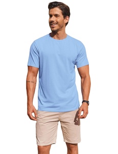 Camiseta de Verano para Hombre, Cuello Redondo, Manga Corta, Algodón y Elastano, Corte Regular, Ecológica, Transpirable, de Secado Rápido, Informal, Precio de Fábrica - Product Image 5