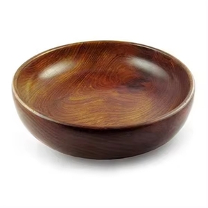 Bol de service rond en bois naturel et écologique, fait main, finition marron, pour la maison, les hôtels, les mariages - Vaisselle de style classique - Product Image 3