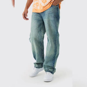 Jeans de Mezclilla Lavada Personalizados al por Mayor, de Alta Calidad, para Invierno, Corte Recto, Color Sólido, para Hombre, a la Moda, Retro, Transpirables, Servicio OEM - Product Image 5