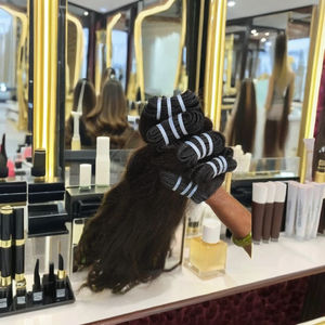 Extensiones de cabello humano Remy indio que teje la cutícula alineada de calidad superior de un solo donante con estilo de onda de agua - Product Image 1