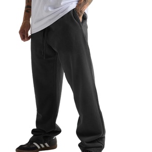 Pantalones Deportivos de Algodón de Alta Gama para Hombre, con Logotipo Personalizado, Estilo Vintage, Cintura con Cordón, Corte Recto, Color Gris - Product Image 1