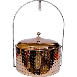 Modern Cone Shaped Food Warmer with <b>Grid</b> Pattern Base Decorative Casserole Pot Contemporary Kitchenware Stylish Buffet Dish - Product Image 4