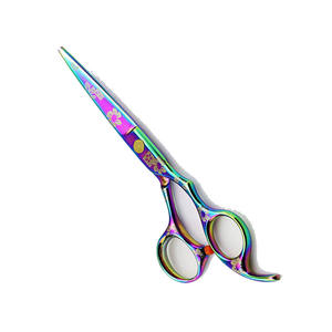 Ciseaux de coiffure professionnels à lame tranchante, revêtement couleur arc-en-ciel, avec vis fantaisie - Product Image 6