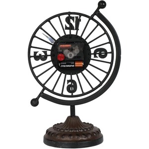 Globe Shape Style Metal <b>Table</b> <b>Clock</b> Unique Artistic Desk <b>Clock</b> For Modern Home Office Study Room And Decorative Timepiece Accent - Product Image 3