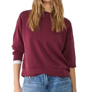 Sudadera de punto acanalado con cuello redondo y cordón, diseño gráfico, oversize, 290 g/m², para mujer - Product Image 1
