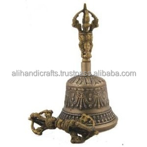 Par de Ghanta y Vajra Tibetanos de Bronce Fundido de Alto Volumen de Producción – Conjuntos de Campanas Dorje con Acabado Uniforme para Peregrinaciones y Festivales al por Mayor - Product Image 3