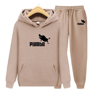 Survêtement de couleur unie pour homme, ensemble de 2 pièces, Sweat à capuche et pantalon, avec Logo, personnalisé, nouvelle collection 2022 - Product Image 3