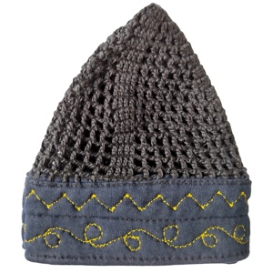 Export Quality Men's Kufi <b>Hat</b> Hand Knitted Embroidered Muslim Prayer Beanie Premium Cotton <b>Banded</b> Masri Kufis Adjustable Airflow - Product Image 1