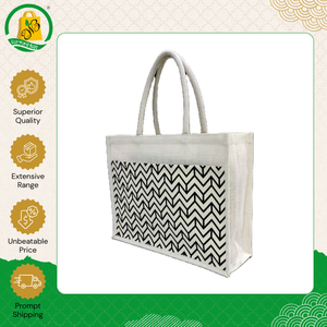 กระเป๋าช้อปปิ้งผ้ากระสอบพิมพ์ลายไหมพรมลายเรขาคณิตภายนอกแบบนุ่มสบายพร้อมหูหิ้วและกระเป๋าเสริมด้านนอก ดีไซน์หรูหรา เป็นมิตรกับสิ่งแวดล้อม - Product Image 3