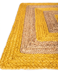 Tapis rond en jute naturelle jaune tissé à la main, tapis circulaire tressé, tapis de sol écologique pour salon, chambre à coucher, décoration de la maison - Product Image 5