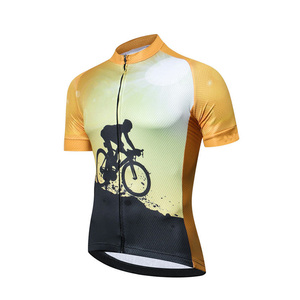 Jersey de Ciclismo Sublimado al por Mayor, con Logotipo de Marca Personalizado, de Secado Rápido, Aislado, para Maratón, Manga Corta - Product Image 1