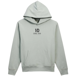 เสื้อฮู้ดผู้ชายทรงหลวม ผ้าฟลีซ สีเขียวอมเทา นุ่ม อุ่น สวมใส่สบาย แขนยาว พรีเมียม สตรีทแวร์ - Product Image 1