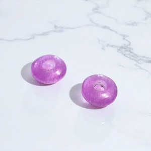 Lavender Jade 14x8mm Gemstone Fancy Stylist <b>Washer</b> Plain Rondelle Big Hole Loose <b>Beads</b> - Product Image 1