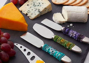 Handcrafted Beaded <b>Cheese</b> <b>Knife</b> <b>Set</b> Stainless Steel Blades Colorful Handles Reusable Kitchen Tools For Dining Use And Hotel - Product Image 6