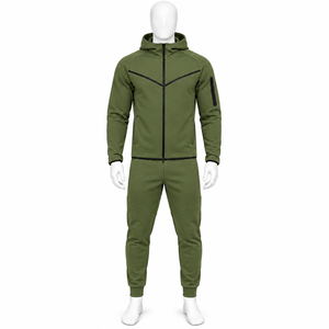 Nouvelle Collection : Ensemble de survêtement à capuche entièrement zippé, 100% Coton, style sportif, avec logo imprimé, effet délavé à l'acide, grammage lourd, en promotion - Product Image 1