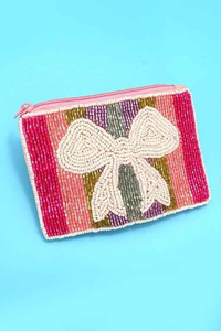 Pochette à monnaie brodée à la main classique avec perles de rocaille pour femmes, usage quotidien, multicolore, fabriquée à la main en Inde - Product Image 6