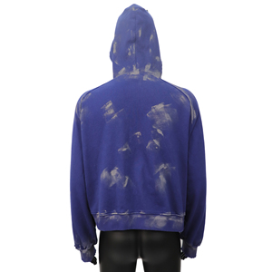 Sudadera con capucha unisex de felpa francesa 100% algodón, con cremallera, efecto desgastado y lavado, anti-bolitas, teñido anudado, de alta calidad y personalizada. - Product Image 2