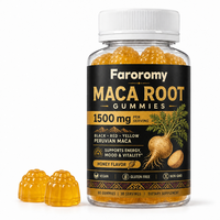 Gummies de Maca OEM 1500mg, Extrait de Maca Péruvienne Noire, Rouge et Jaune, 60 Comprimés, Complément Alimentaire, Vente en Gros